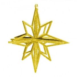 Украшение Звезда пластик 12х9см золото, фото 1