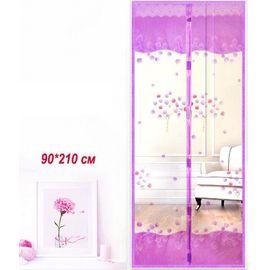 Антимоскитные сетки (фиолетовый цвет) на двери на магнитах. 90*210см., фото 1