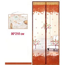 Антимоскитные сетки (кофейный цвет c рисунком) на двери на магнитах. 90*210см., фото 1
