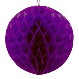 Бумажный шар соты 20 см фиолетовый 0021, фото 1