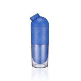 Бутылка для воды со стаканом 500 мл. Синий, фото 1