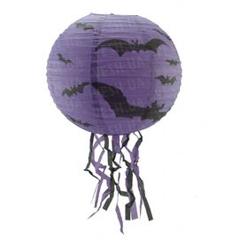 Декор подвесной 40 см фиолетовый с летучей мышью, фото 1