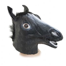 Маска латексная Лошадь черная, фото 1