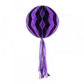 Бумажный шар соты полосатый 30 см фиолетовый, фото 1