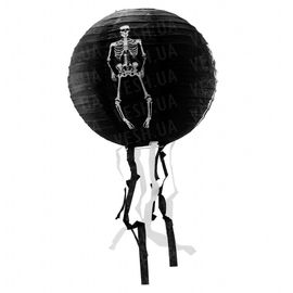 Декор подвесной 30 см черный со скелетом, фото 1
