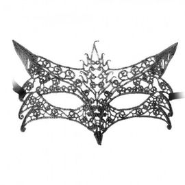 Кружевная маска Леди серебро, фото 1