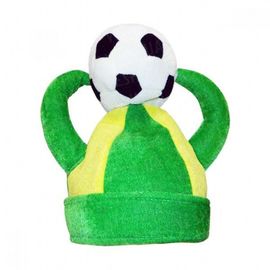 Шапка Футбол с рогами и мячом велюр, фото 1