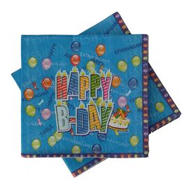 Салфетки Happy Birthday синие (уп. 20шт), фото 1