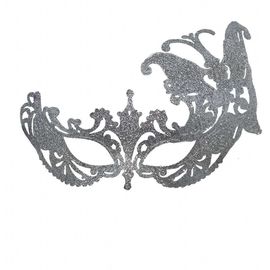 Венецианская маска Баттерфлай серебро, фото 1