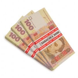 Пачка денег по 100 гривен, фото 1