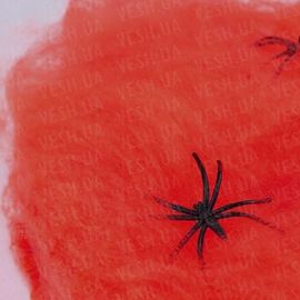 Паутина цветная с пауками красная, фото 1