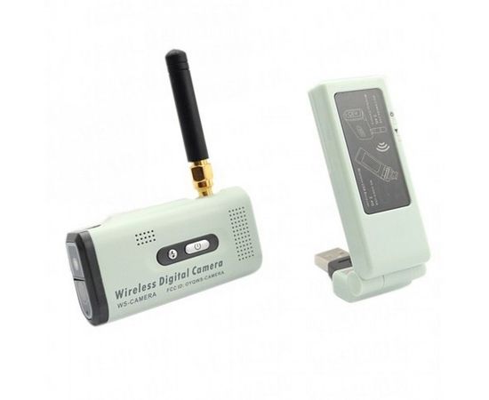 Цифровой беспроводный комплект видеонаблюдения мини камера с USB приёмником для ноутбука, записью 640х480 и дальностью передачи до 250 метров (модель WS-CAM), фото 1
