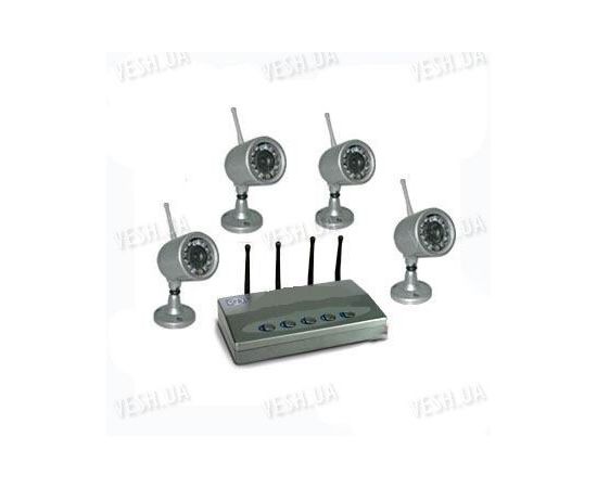 4-х камерная уличная влагозащитная цифровая охранная система беспроводного наблюдения на 2.4 Ghz (модель R-380), фото 1