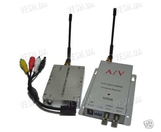 4-х канальный 4 W комплект беспроводной передачи видео на частоте 1.2 Ghz на расстояние до 2500 метров (ТХ 4000 А), фото 1
