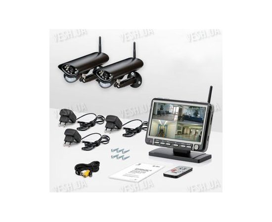 2-х камерная цифровая беспроводная система видеонаблюдения Danrou KCM-6370DRх2 (с шифрованием сигнала), фото 1
