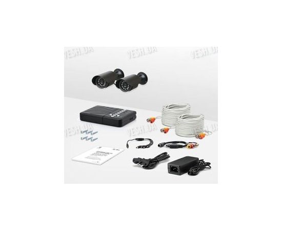 2-х камерный комплект уличного охранного видеонаблюдения со звуком CCTV CAM DVR CR-2, фото 1