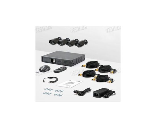 4-х камерный комплект проводного охранного видеонаблюдения CCTV CAM DCK-1001, фото 1