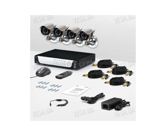 4-х камерный комплект проводного охранного видеонаблюдения CCTV CAM DCK-1002 PRO, фото 1