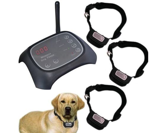 Беспроводной электронный забор для собак Wireless Dog Fence WDF-200 с 3-мя ошейниками, фото 1