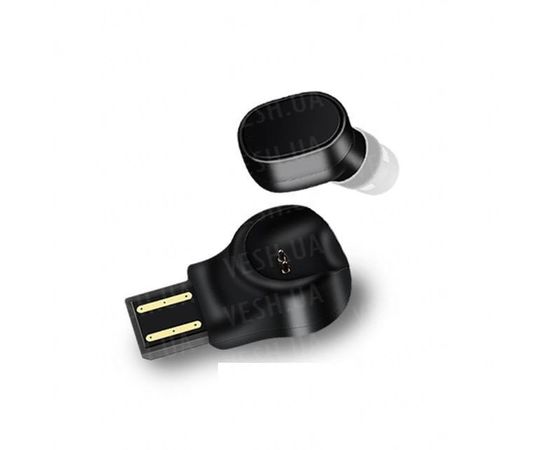 Беспроводная bluetooth гарнитура - наушник с USB зарядной станцией Heonyirry X12, черная, фото 1