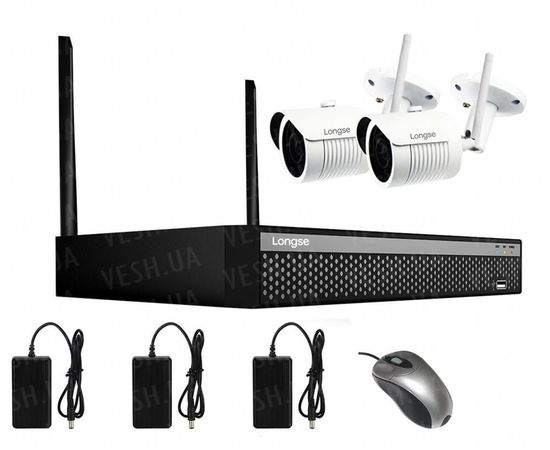 Беспроводная система видеонаблюдения на 2 камеры Longse WIFI 3604-2Mp Kit 2, 300 метров, 2 Мп, FullHD 1080P, фото 1 Беспроводная система видеонаблюдения на 2 камеры Longse WIFI 3604-2Mp Kit 2, 300 метров, 2 Мп, FullHD 1080P, фото 1