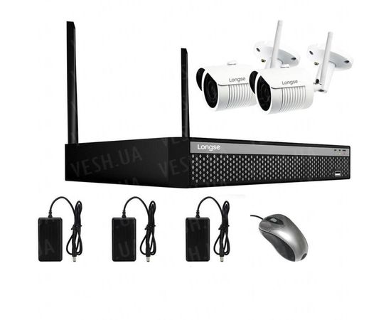 Беспроводная система видеонаблюдения WIFI на 2 камеры Longse WIFI 3604-5Mp Kit 2, 300 метров, 5 Мп, Quad HD, фото 1 Беспроводная система видеонаблюдения WIFI на 2 камеры Longse WIFI 3604-5Mp Kit 2, 300 метров, 5 Мп, Quad HD, фото 1