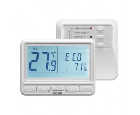 Беспроводной термостат для котла комнатный Poer PTC10, с беспроводным терморегулятором, фото 1