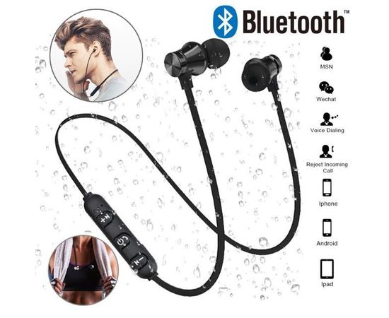 Беспроводные наушники для спорта bluetooth 4.1 Heonyirry C310 c микрофоном, черные, фото 1