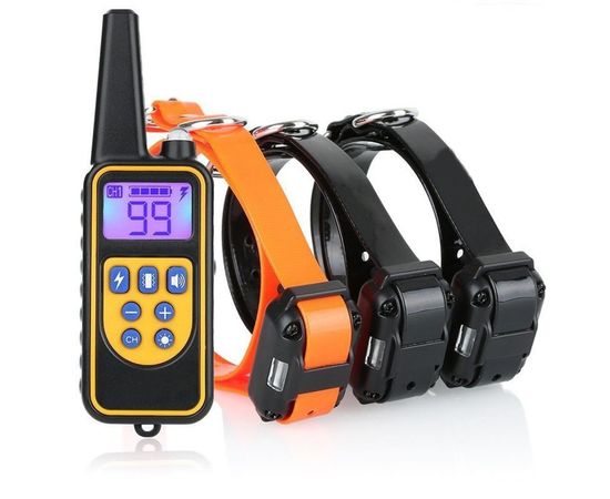 Электроошейник для собак дрессировочный Pet DTC-800 с 3-мя ошейниками для 3-х собак, фото 1