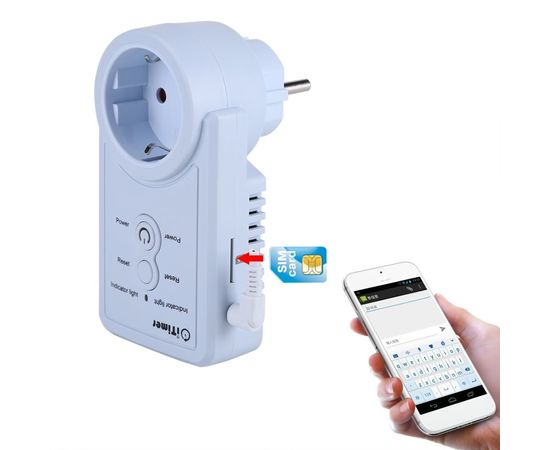 GSM розетка с датчиком температуры c дистанционным управлением через СМС iTimer, фото 1
