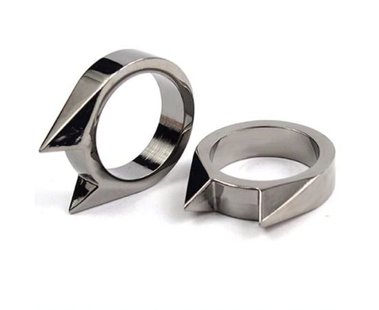 Кольцо кошка для самообороны с кошачьими ушками Cool cat, серебристое, фото 1