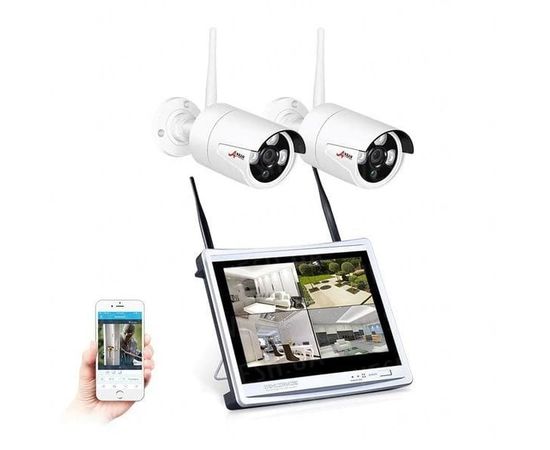 Комплект беспроводного видеонаблюдения wifi на 2 камеры Anran AR-2W c 12" LCD монитором, фото 1 Комплект беспроводного видеонаблюдения wifi на 2 камеры Anran AR-2W c 12" LCD монитором, фото 1