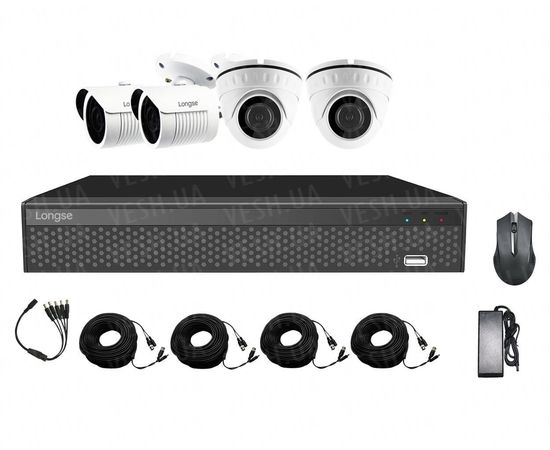 Комплект системы видеонаблюдения на 4 камеры Longse XVRA2004D2M2P200, 2 Мп, Full HD 1080P, фото 1 Комплект системы видеонаблюдения на 4 камеры Longse XVRA2004D2M2P200, 2 Мп, Full HD 1080P, фото 1