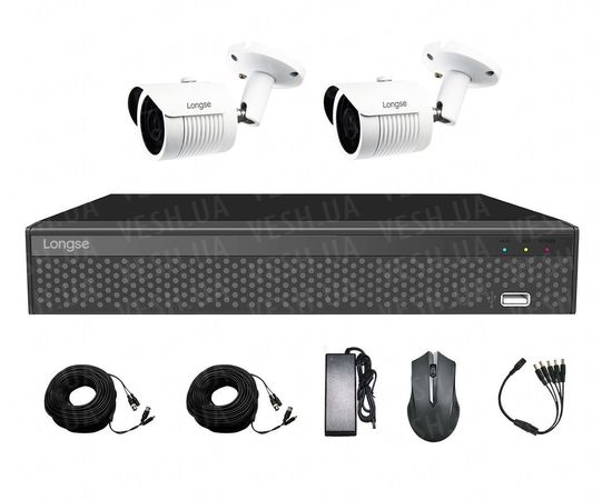 Комплект уличного видеонаблюдения на 2 камеры Longse XVRA2004D2M200, 2 Мп, FullHD 1080P, фото 1