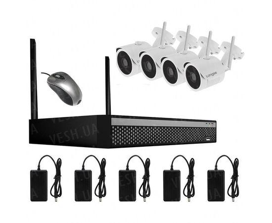 Комплект видеонаблюдения беспроводной на 4 камеры Longse WIFI 3604-2Mp Kit 4, 300 метров, 2 Мп, FullHD 1080P, фото 1 Комплект видеонаблюдения беспроводной на 4 камеры Longse WIFI 3604-2Mp Kit 4, 300 метров, 2 Мп, FullHD 1080P, фото 1