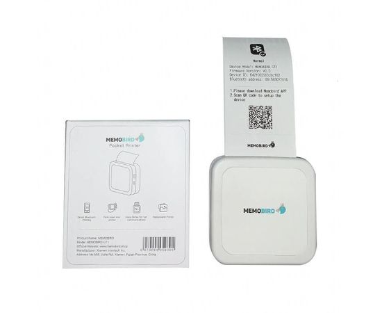 Портативный карманный мобильный bluetooth термопринтер для Iphone &amp; Android смартфонов MemoBird GT1, фото 1