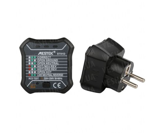Тестер розеток и УЗО Mestek ST01E, фото 1