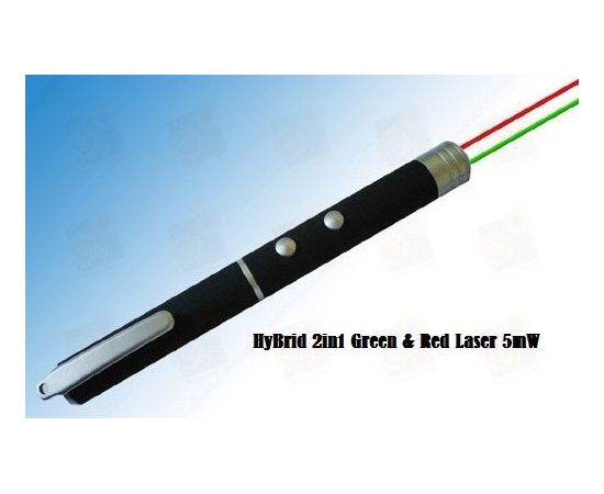 Лазер для презентаций 5мВт Красный + 5мВт Зеленый лазер (лазерная указка), фото 1