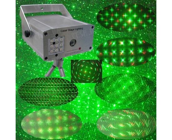 Лазерный проектор &quot;Диско&quot; 100мВт Красный + 50мВт Зеленый лазер с пультом ДУ, фото 1