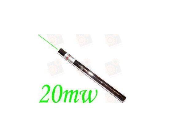 Зеленая лазерная указка 20мВт (Хромированая), фото 1
