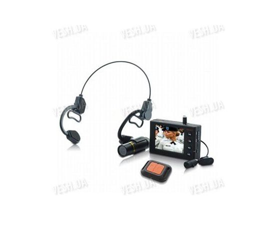 Комплект: наголовная проводная влагозащитная спортивная экшн камера + портативный видеорегистратор с LCD экраном - для активных видов спорта, фото 1