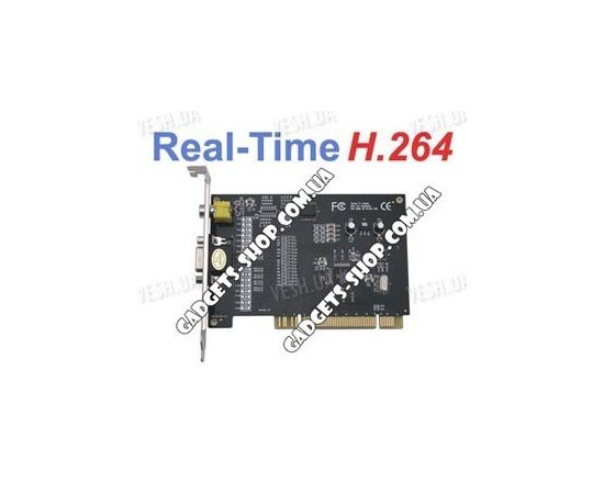 4-х канальная H.264 компьютерная PCI плата видеозахвата для CCTV камер + 4 звуковых канала (100 fps), фото 1