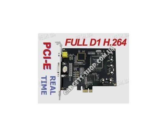 4-х канальная FULL D1 H.264 компьютерная PCI-E плата видеозахвата для CCTV камер + 4 звуковых канала (100 fps), фото 1