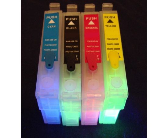 Картридж EPSON T0551-T0554 с невидимыми чернилами УФ UV (светятся в ультрафиолете), фото 1
