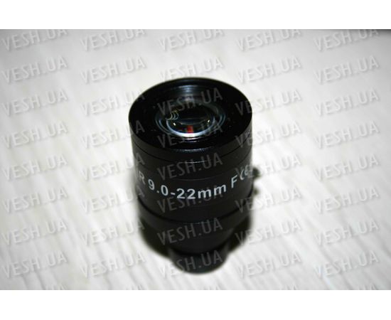Варифокальный SC объектив для охранных камер видеонаблюдения f=9-22 мм, угол обзора 29-12 °, фото 1