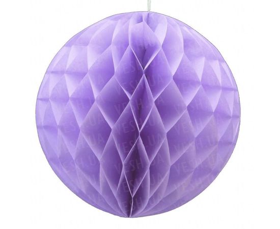 Товар распродан - Бумажный шар соты 20 см фиалковый 0004 - Новогодние игрушки и украшения, фото 1