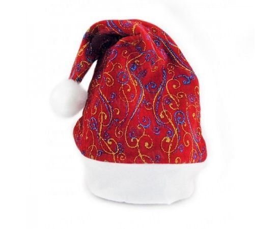 Товар распродан - Колпак Санта Клауса с рисунком - Карнавальные шляпы, фото 1