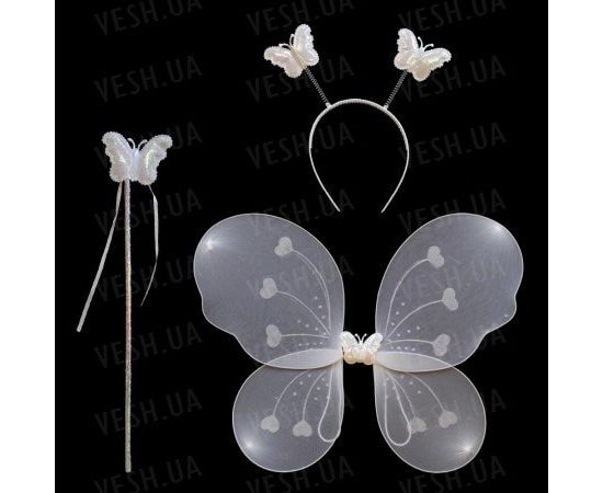 Товар распродан - Набор Бабочки 48х35 см белый - Карнавальные маски, фото 1