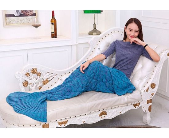 Товар распродан - Плед акриловый Русалкабирюзовый - Пледы, фото 1