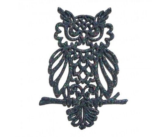 Товар распродан - Украшение Сова пластик 12х9 см графит - Новогодние игрушки и украшения, фото 1